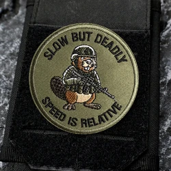Parche táctico PVC Slow But Deadly Beaver con velcro para airsoft