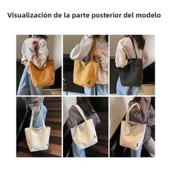 Bolso bandolera de lona bordado con letras, versátil para diario