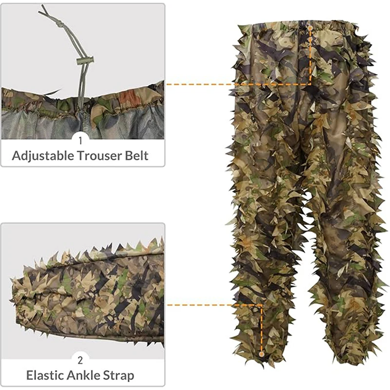 Traje camuflaje tridimensional hojas transpirable caza y airsoft - imagen 5