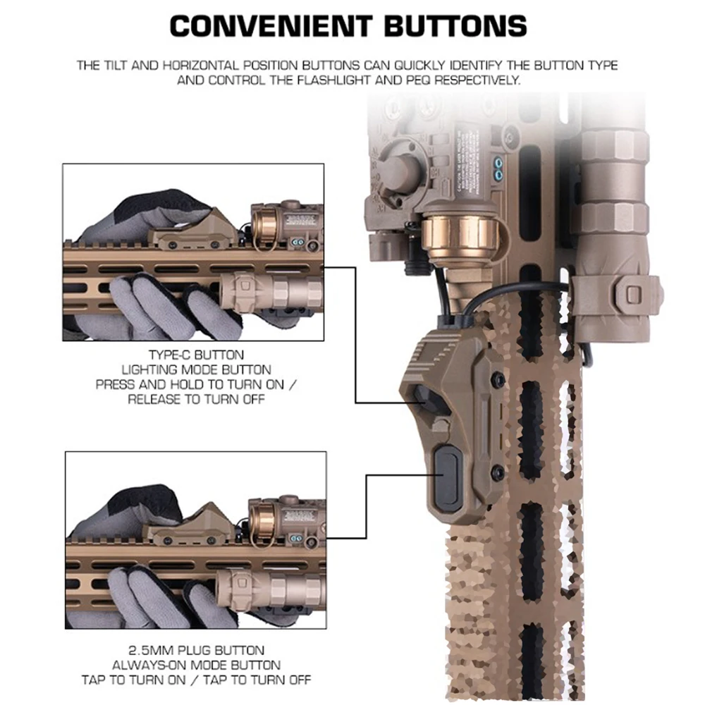 Tapa Trasera SureFire M300 M600 Tipo C con Interruptor AXON y PEQ15 - imagen 5