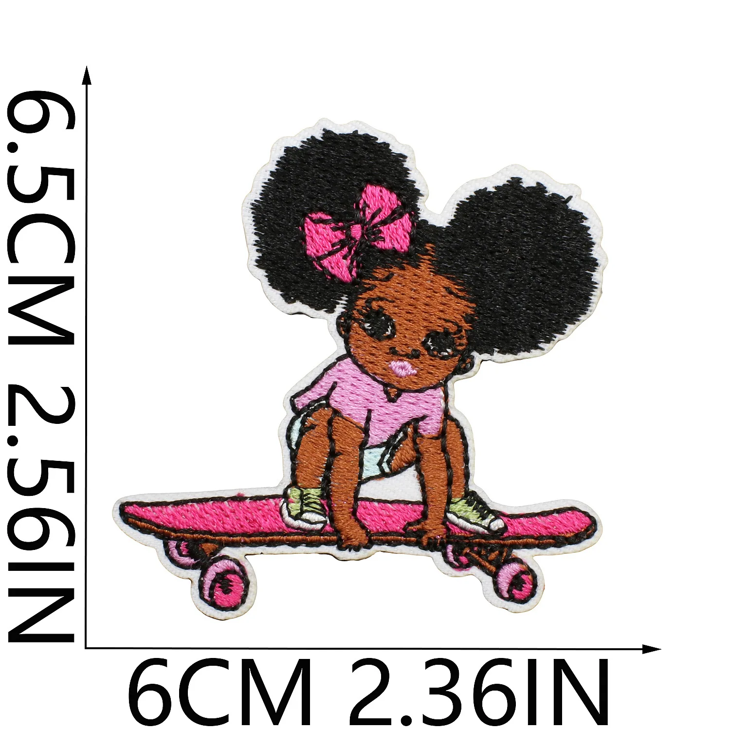 Parche termoadhesivo bordado figura de niña negra para planchar - imagen 2
