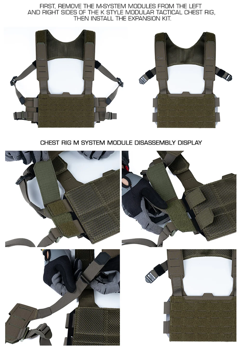 Módulo de expansión táctica en Verde Ranger para airsoft y caza
