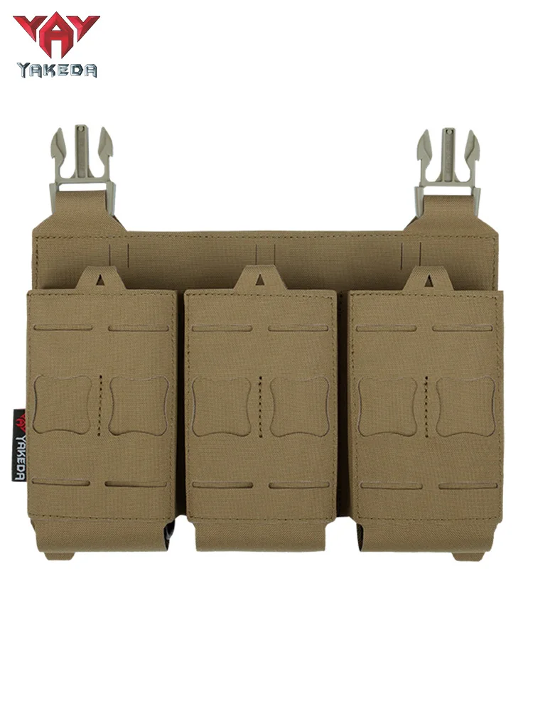 YAKEDA Porta Cargadores Triple MOLLE 5.56/5.45 con Corte Láser