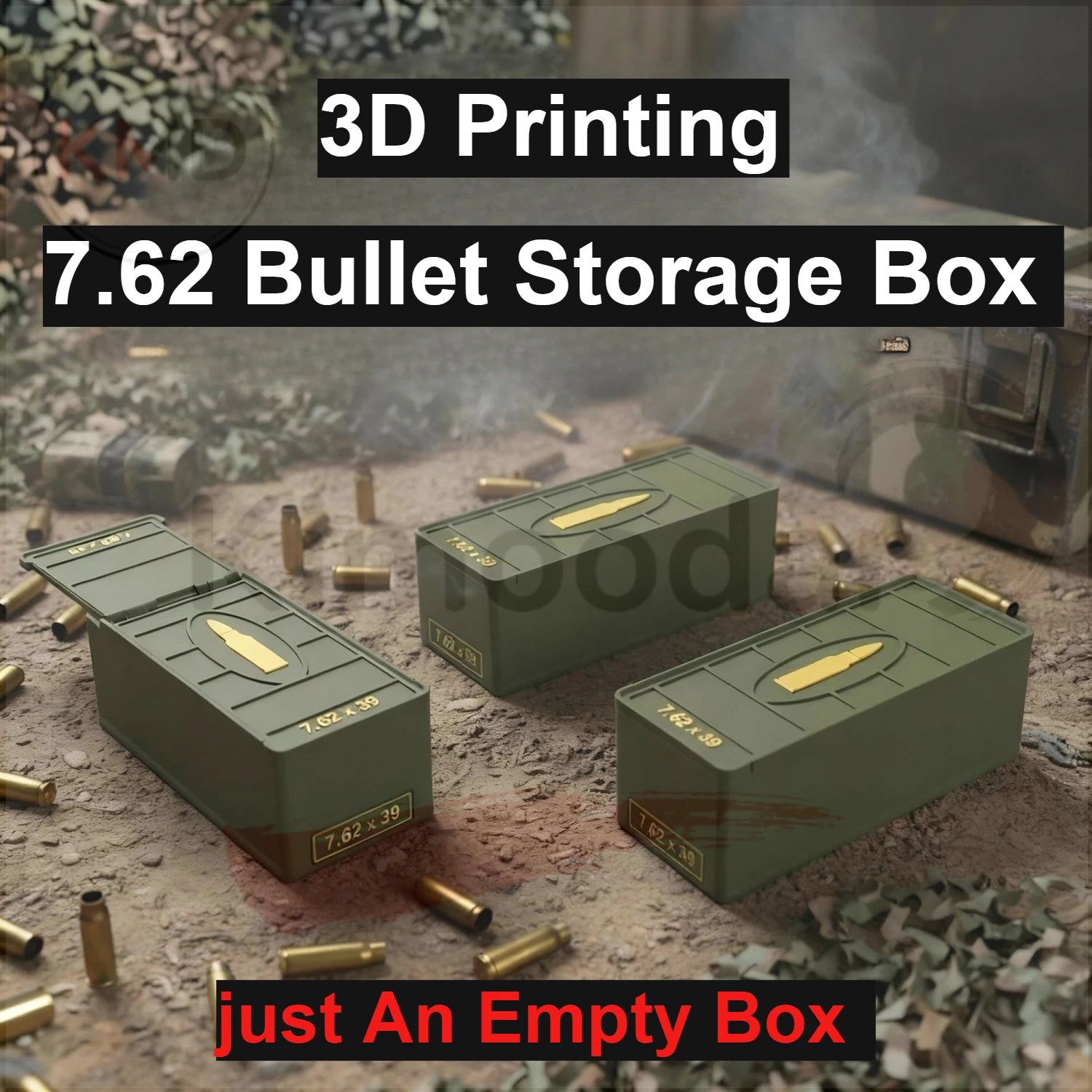 Caja de munición impresión 3D, contenedor táctico para mesa - imagen 3