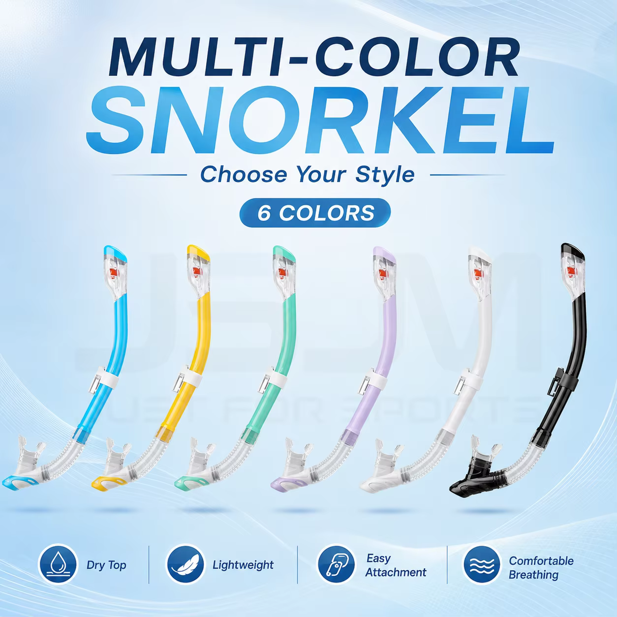JSJM tubo de snorkel para buceo en seco con válvula antiflojo - imagen 2