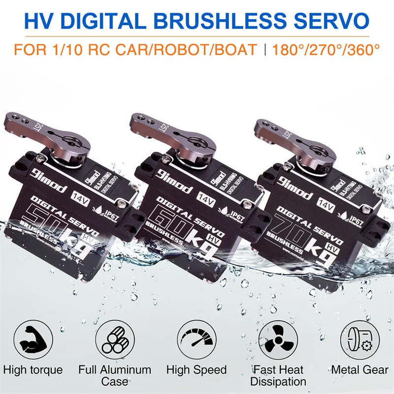 9imod Servo Digital Alto Voltaje Engranaje Metal Sin Escobillas Impermeable RC - imagen 2