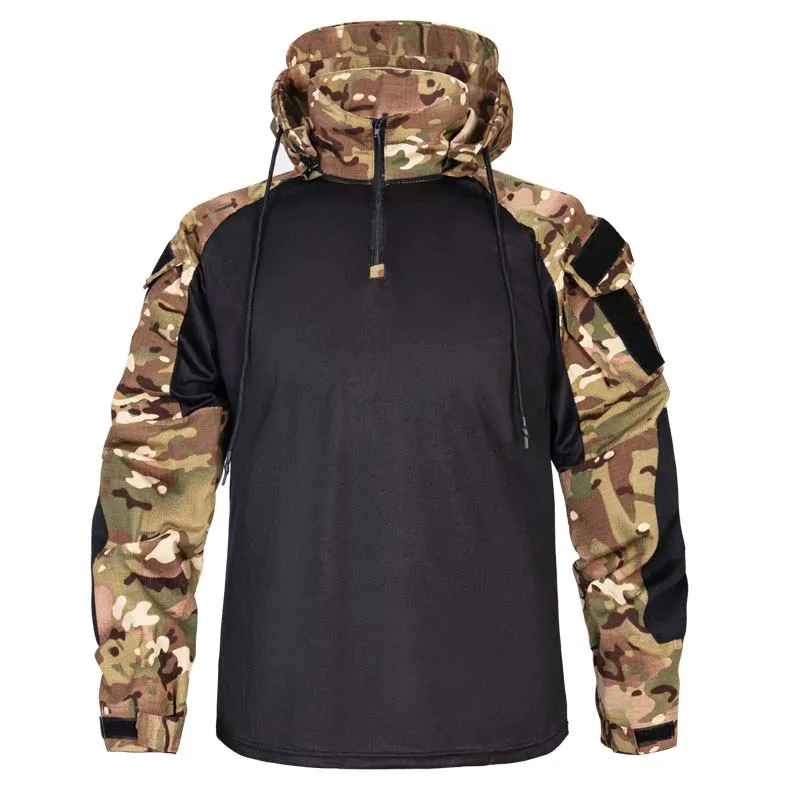 Camiseta táctica de combate Multicam con capucha para hombre - imagen 2