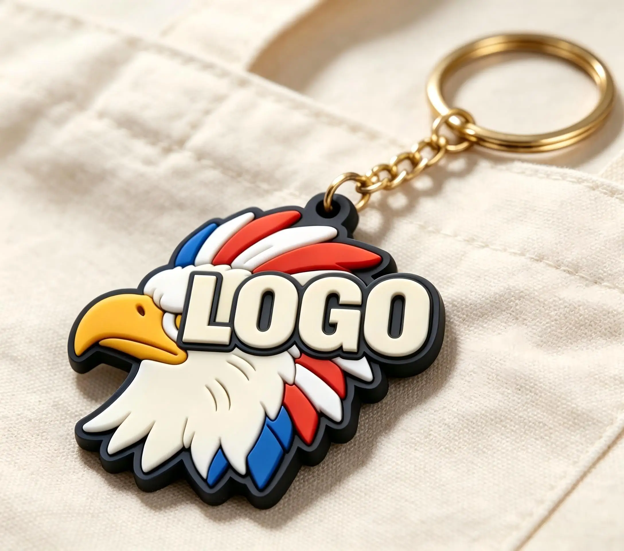 Llavero táctico de PVC grabado con logotipo y texto para regalo - imagen 4