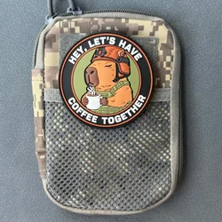 Parche táctico PVC con gancho y bucle capibara para mochila y ropa