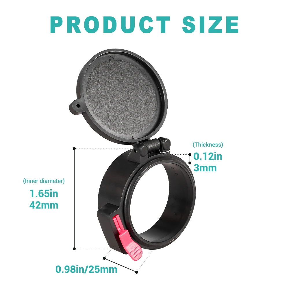 Tapa objetivo visor rifle – Resorte rápido abatible 39-48mm - imagen 5