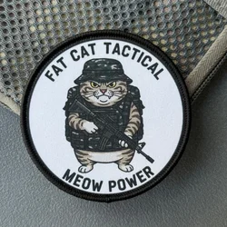 Parche táctico Fat Cat Meow Power moral estampado con gancho-bucle
