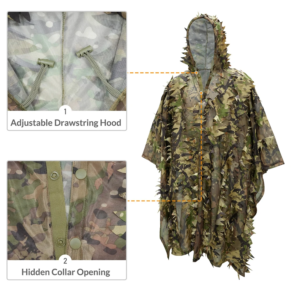 Poncho camuflado listo para usar
