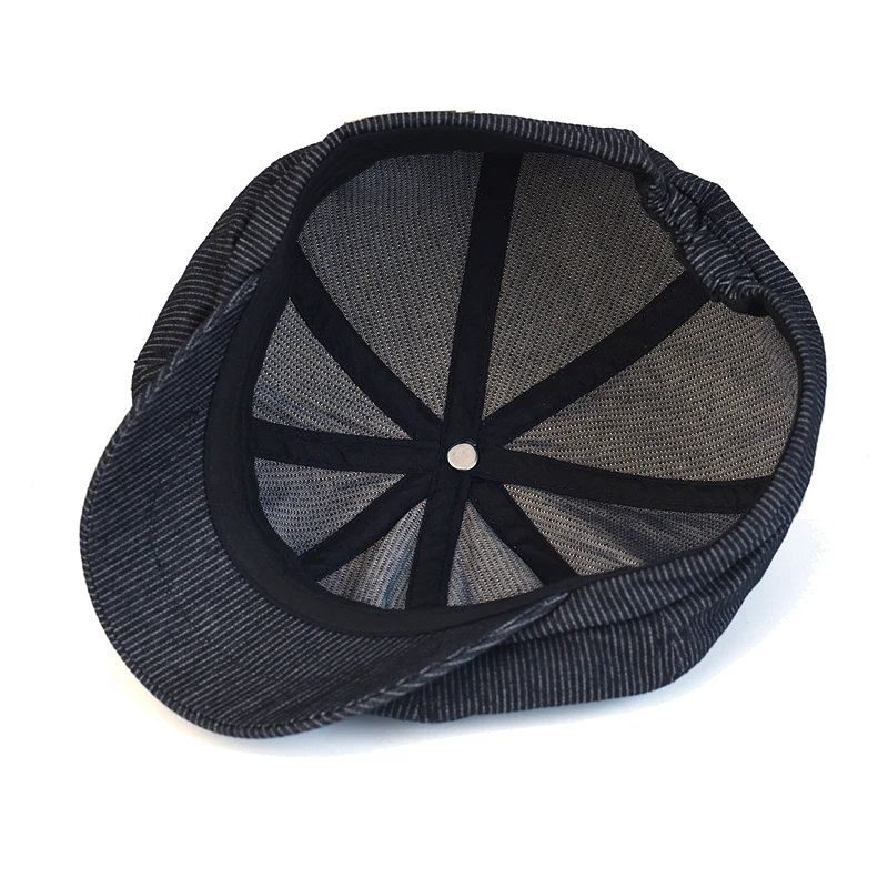 Gorra Gatsby rayada vintage con visera y silueta octogonal - imagen 5