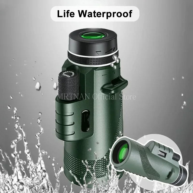 Telescopio monocular HD zoom gran alcance con trípode y clip