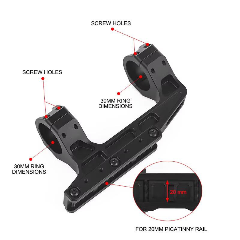WADSN Airsoft Montaje rápido LPVO 30mm punto rojo Picatinny AR15 - imagen 3