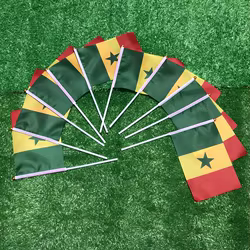 Bandera de mano Senegal 14x21cm con poste plástico