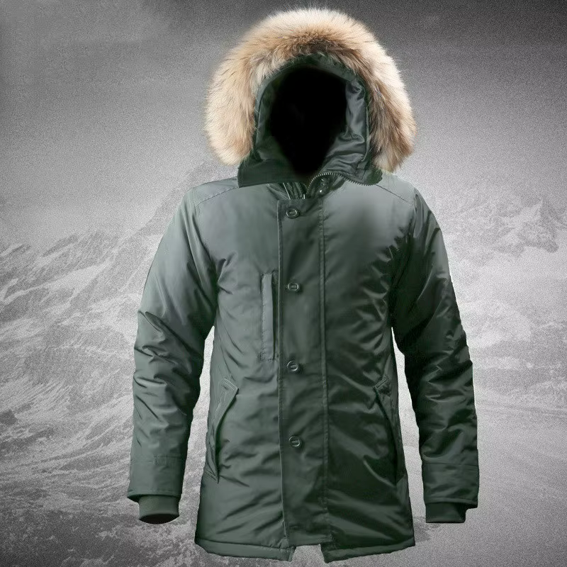 N3B Parka táctica polar térmica con capucha y cuello de piel - imagen 2