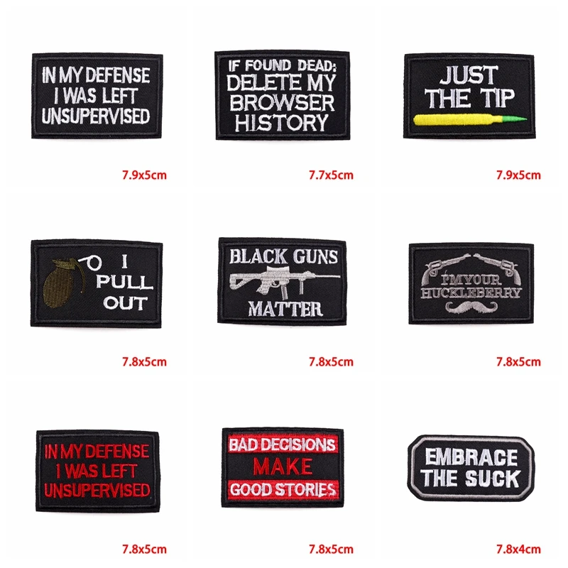 Parche bordado letras cuadradas para coser ropa y accesorios tácticos - imagen 3