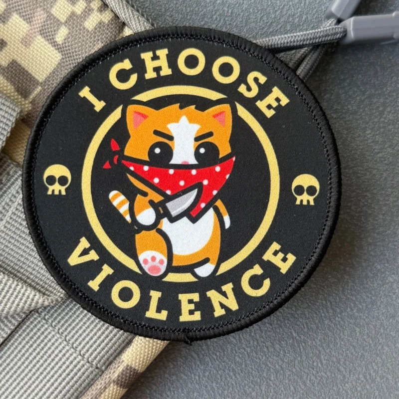 Parche táctico gato diseño violencia velcro para brazaletes - imagen 2