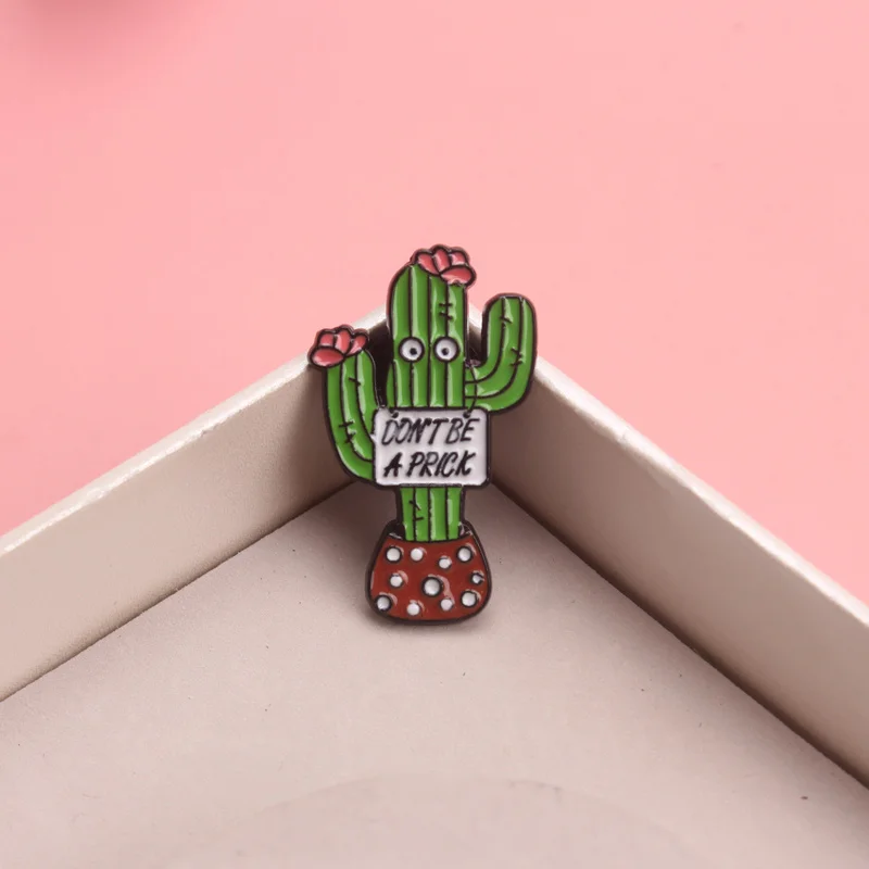 Pin esmaltado cactus vintage – Broche divertido para amantes plantas - imagen 4