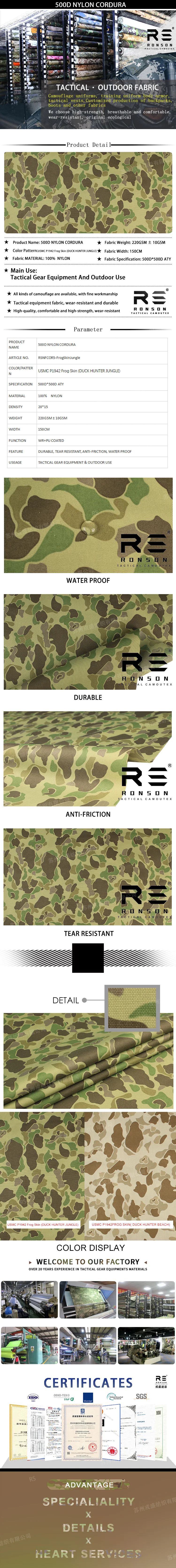 Textura piel de rana y acabado Cordura