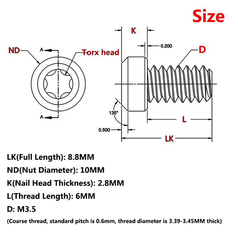 Tornillos de titanio Torx de cabeza de botón y remaches - imagen 3