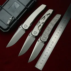 LEMIFSHE Waka cuchillo plegable EDC mango titanio para camping