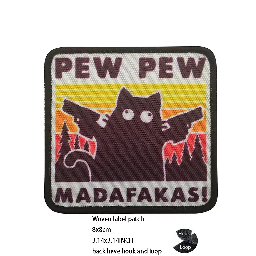 Parche PVC 3D bordado THIS IS FINE Coffee Cat para mochila MOLLE