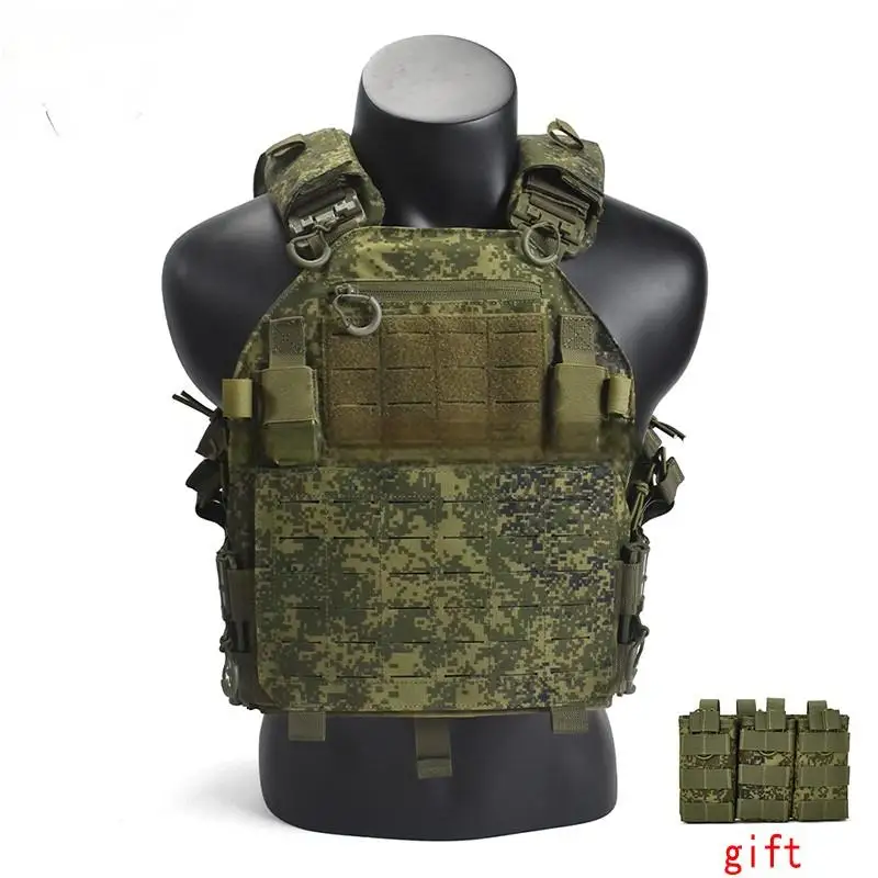 Chaleco táctico MOLLE camuflaje verde corte láser antisalpicaduras