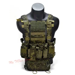 Chaleco táctico MOLLE D3 ligero camuflaje digital ruso EMR bolsa pecho