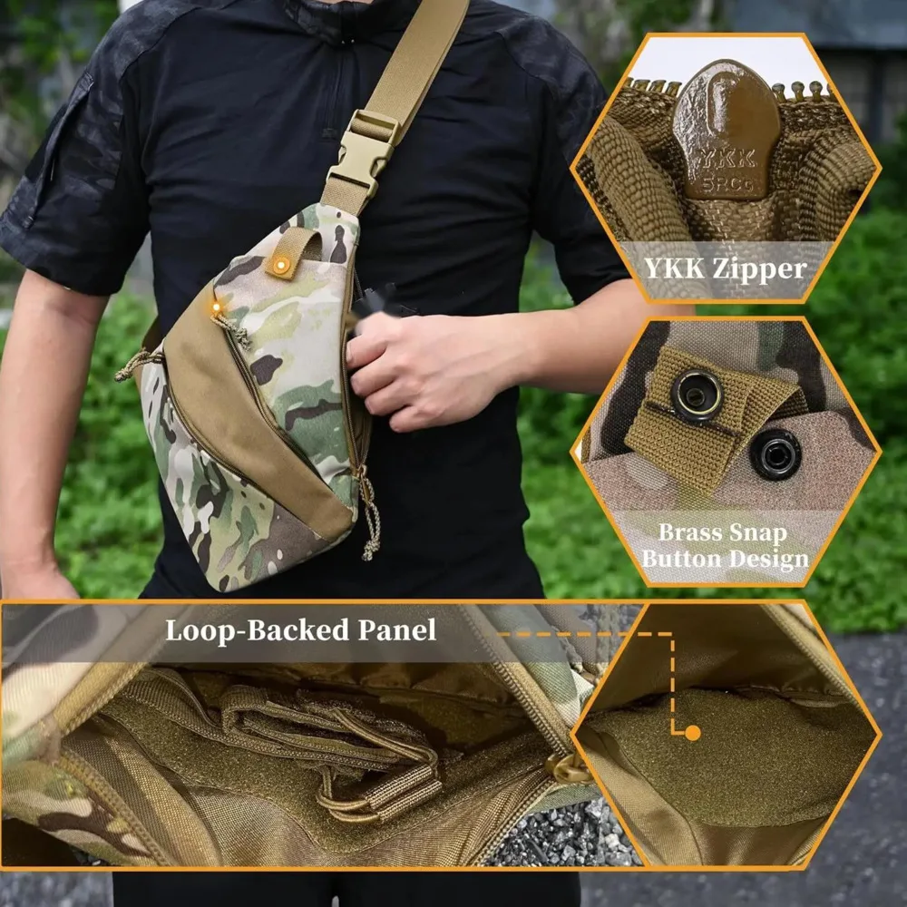 CCW Bolso bandolera táctico antirrobo con funda elástica cargador