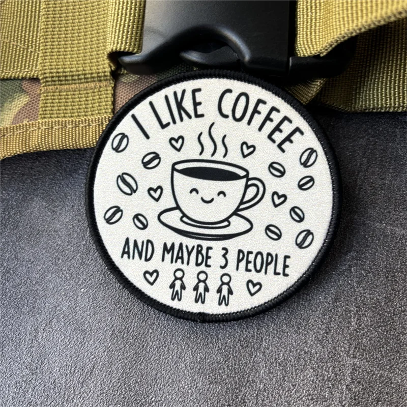 Parche táctico moral impreso Alas y Espada I Like Coffee - imagen 2