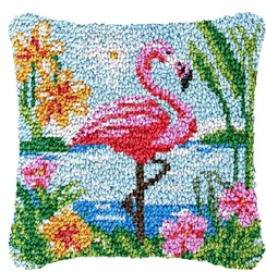 Kit de bordado punto de cruz pingüino y flamenco cojines y alfombras