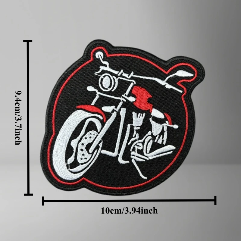 Parche táctico militar bordado motocicleta punk con gancho y bucle - imagen 5