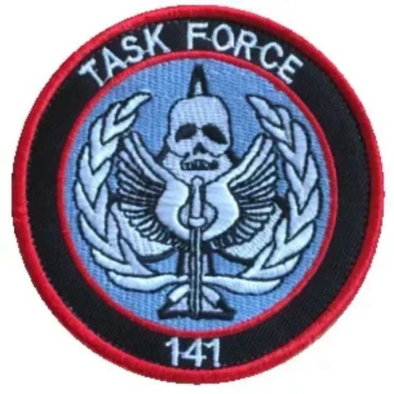 Task Force 141 parche táctico bordado máscara fantasma con gancho - imagen 4