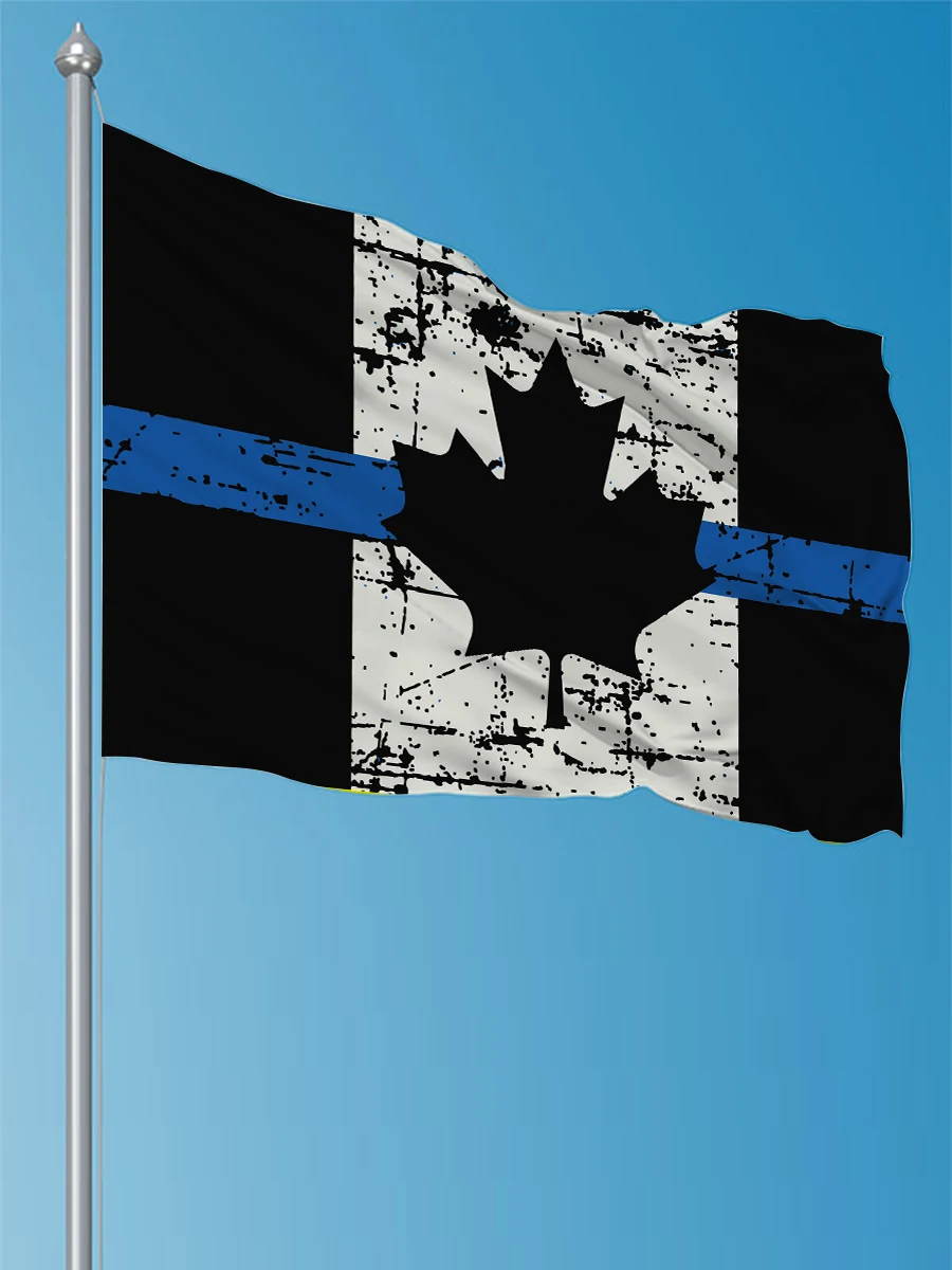 Bandera vintage Policía de Canadá vista frontal