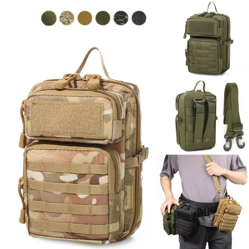 Bolsa táctica MOLLE impermeable de nailon camuflaje para EDC
