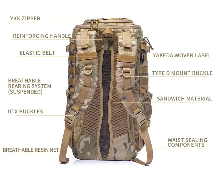 Mochila táctica YAKEDA en uso exterior
