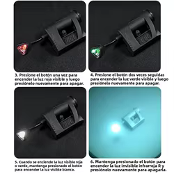 Linterna tactica para casco con modos LED MPLS para caza y camping