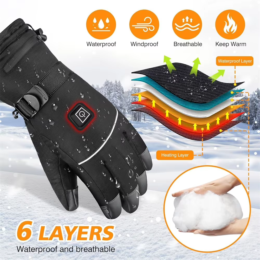 Guantes calefactables eléctricos 5000mAh para moto y al aire libre - imagen 2