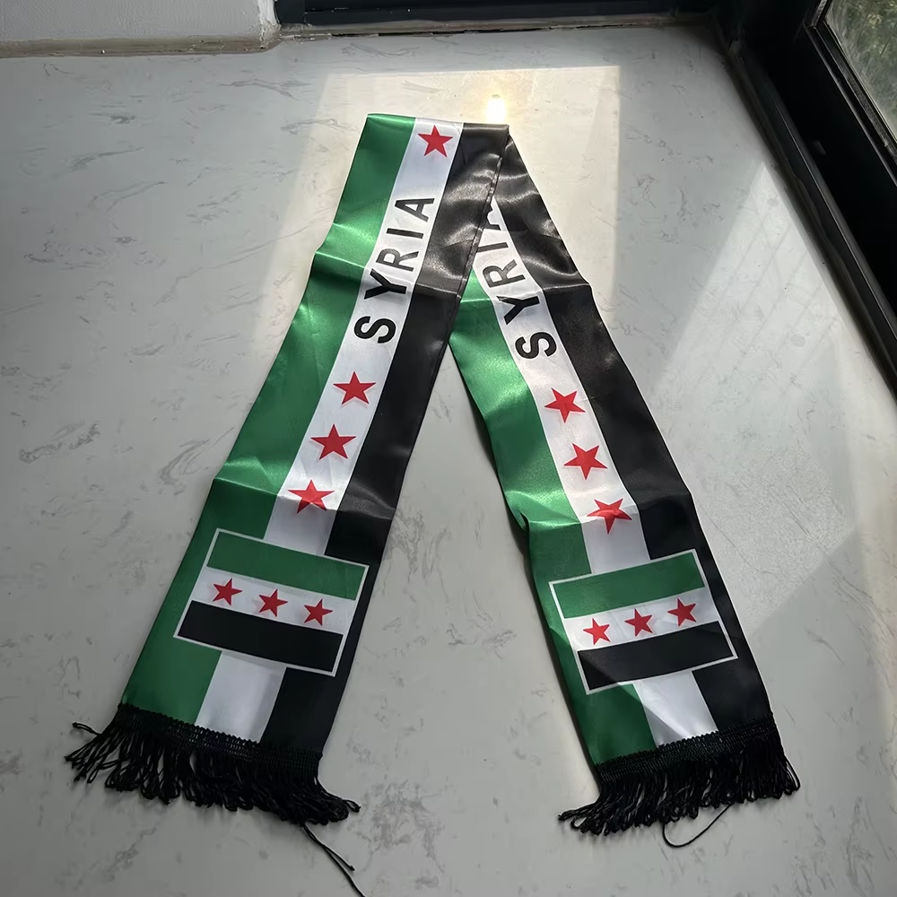 Bufanda Siria personalizada con bandera celeste y tres estrellas - imagen 4