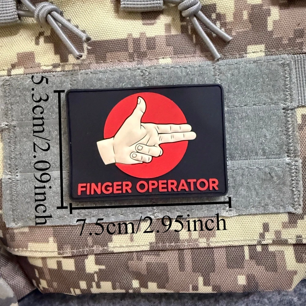 Parche táctico PVC operador de dedos con gancho y bucle para ropa - imagen 5