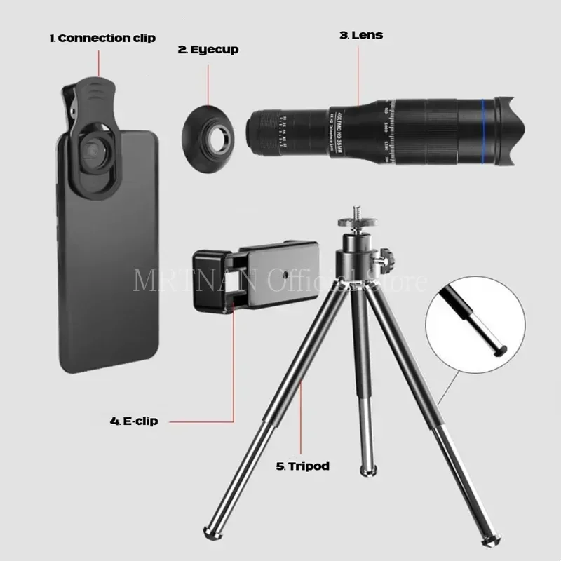 Telescopio monocular para móvil con zoom HD y lente metálica - imagen 2