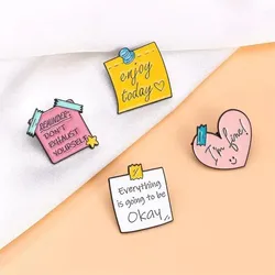 Pin de solapa broche esmaltado frases motivacionales soy bien