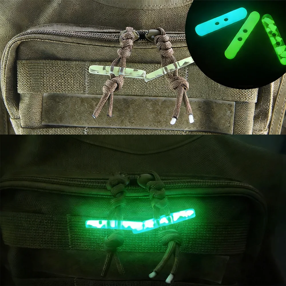 Tirador luminoso de resina removible para cuerda táctica de mochila