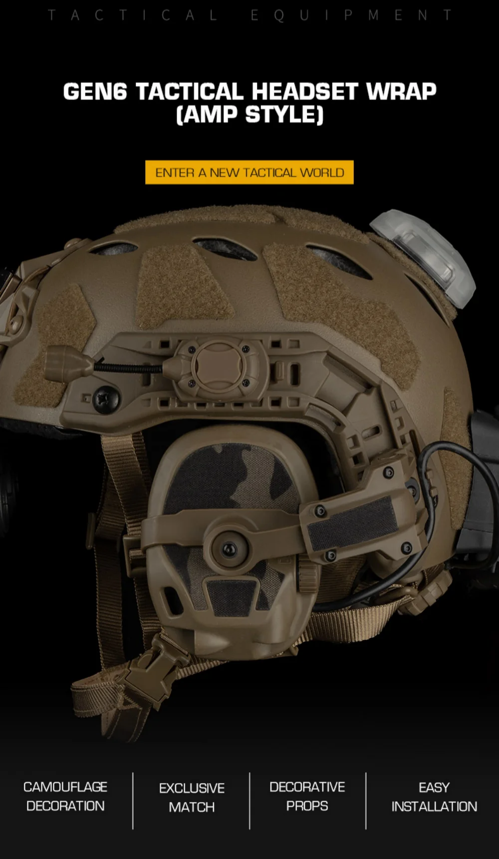 Cinta de camuflaje aplicada en auriculares