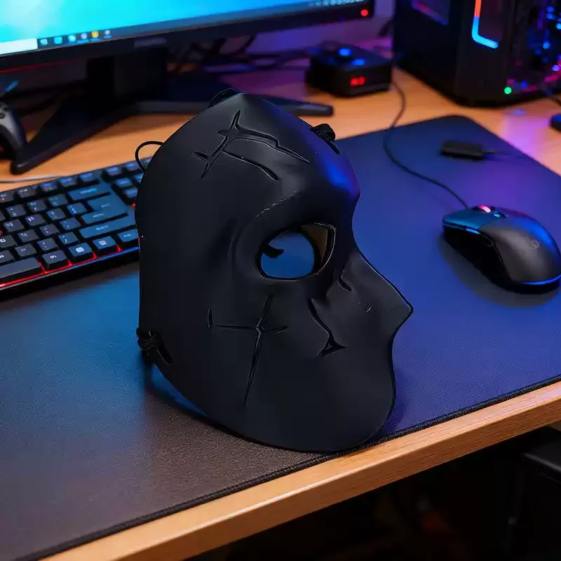 Máscara táctica media cara 3D impresa cuervo para cosplay