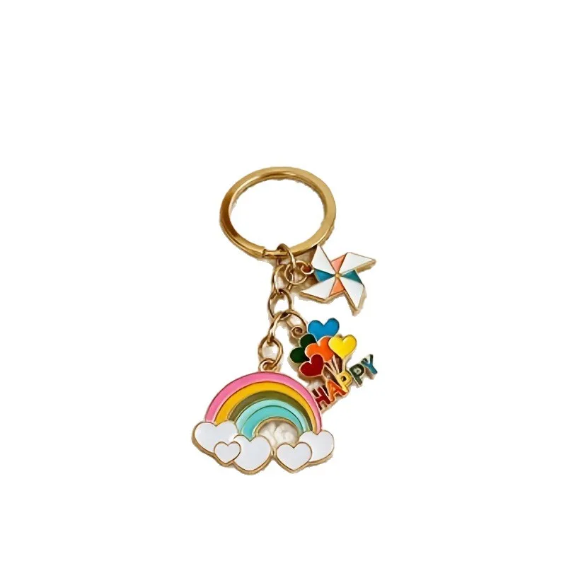 Llavero de molino de viento esmaltado arcoíris – Regalo para niña - imagen 2