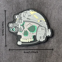 Parche PVC 3D Hunter's Skull con gancho táctico para mochila y ropa