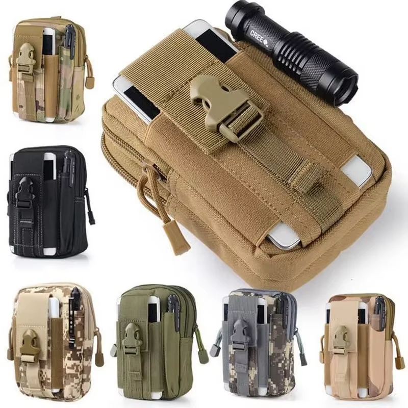 Riñonera táctica MOLLE camuflaje – Nylon impermeable porta móvil - imagen 4